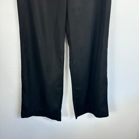 Reformation Wide Leg Flat Front Trouser Pants Black 6 - Picture 6 of 13